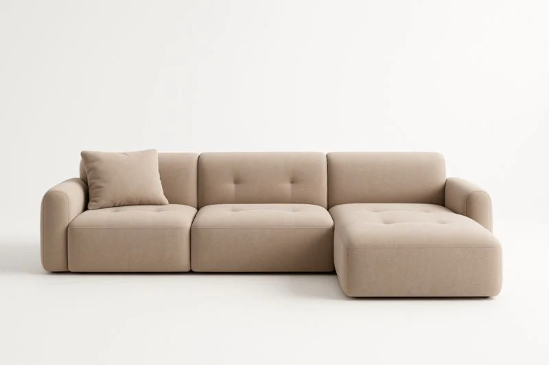 Corner Sectional Sofa - Beige #7