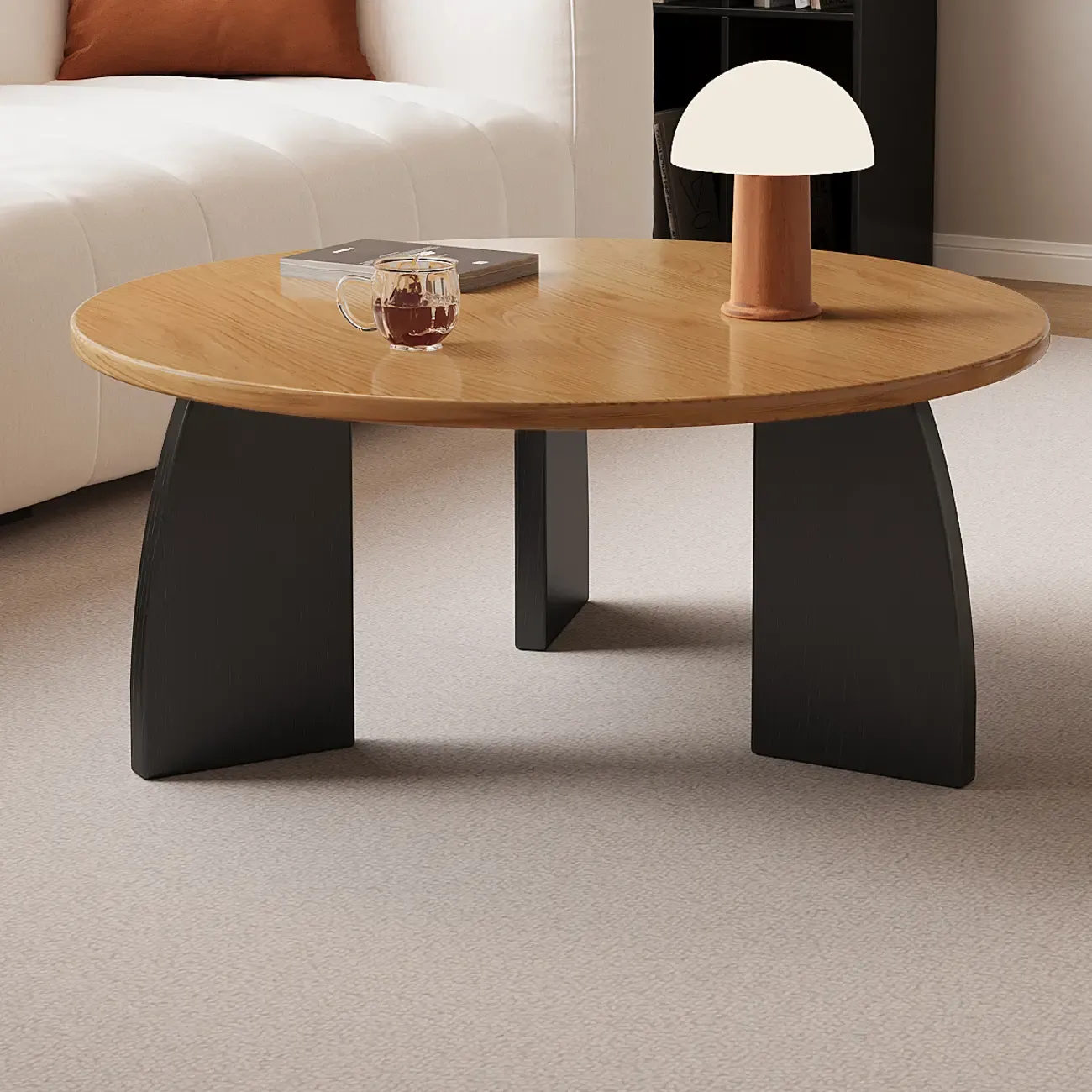 Modern Wooden Round Coffee Table