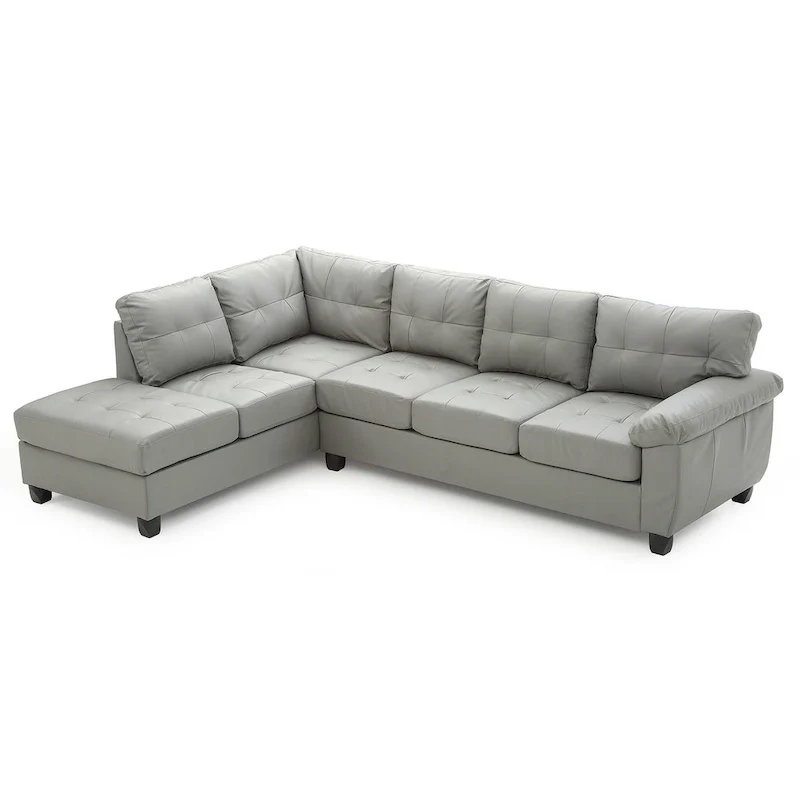 Gallant 111 in. W 2-piece Faux Leather L Shape Sectional Sofa - 78L x 111W x 32H