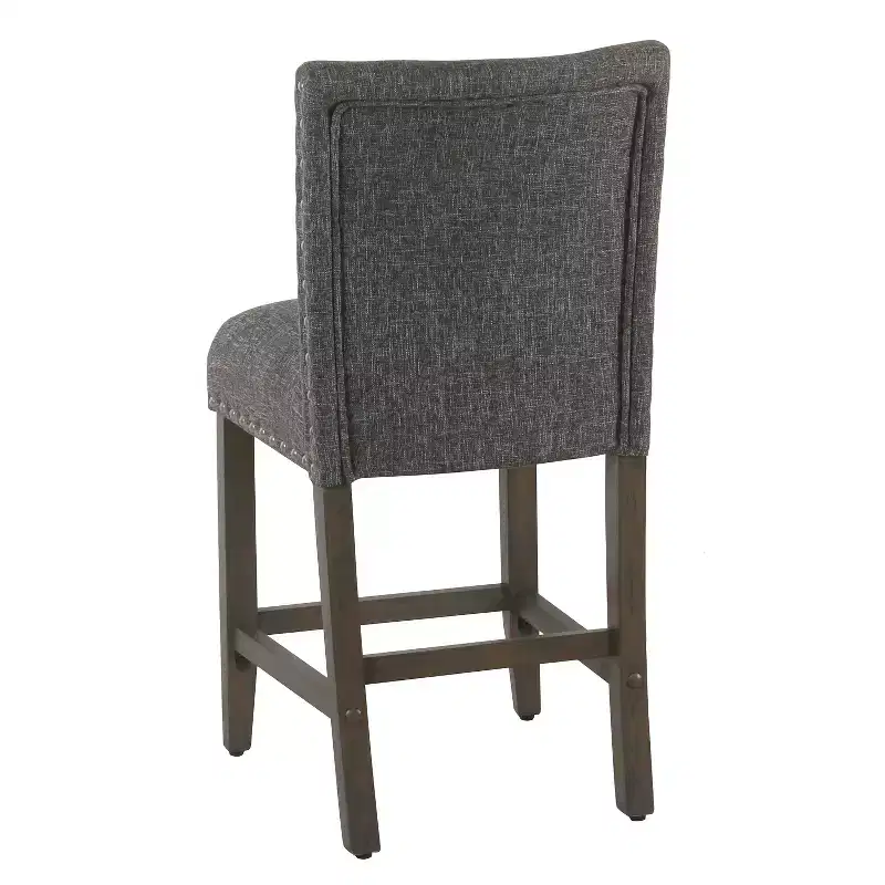 24 Upholstered Counter Height Barstool with Nailheads - HomePop