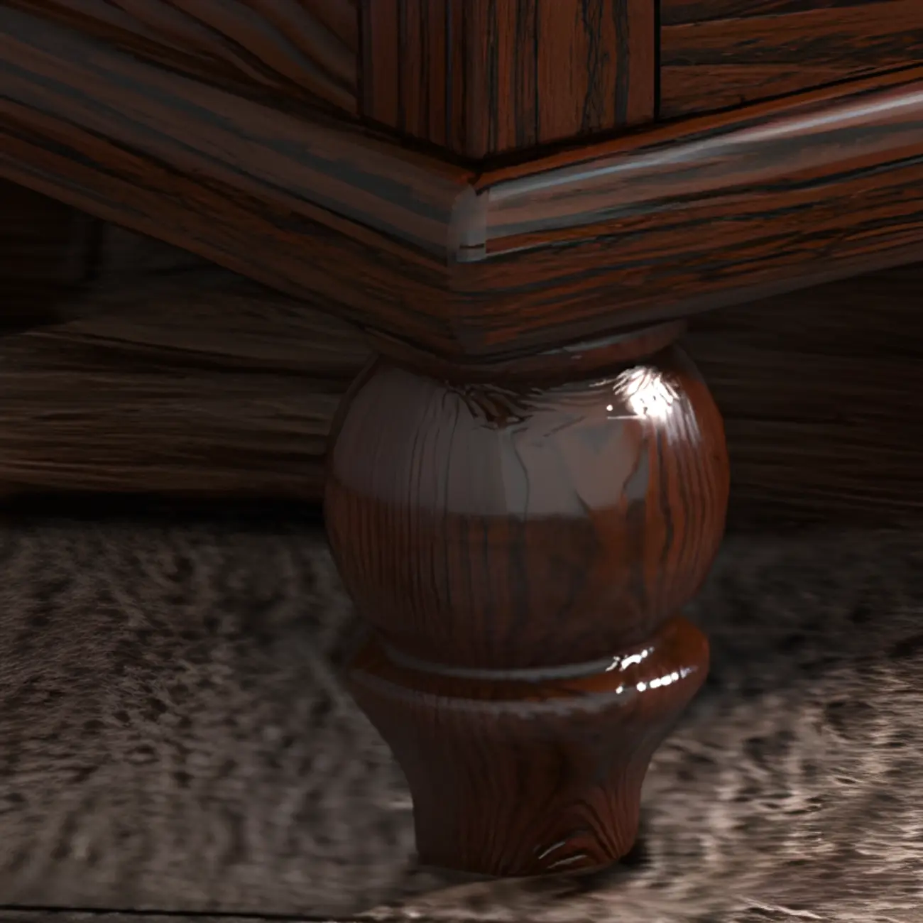 American Country Lacquered Finish Ash Wood 5-Drawer Chest