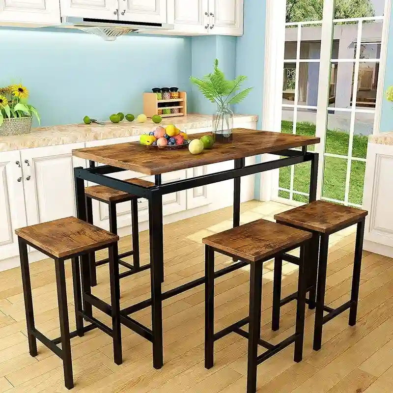 Mieres Modern Farmhouse Counter Height Pub 5-piece Dining Set