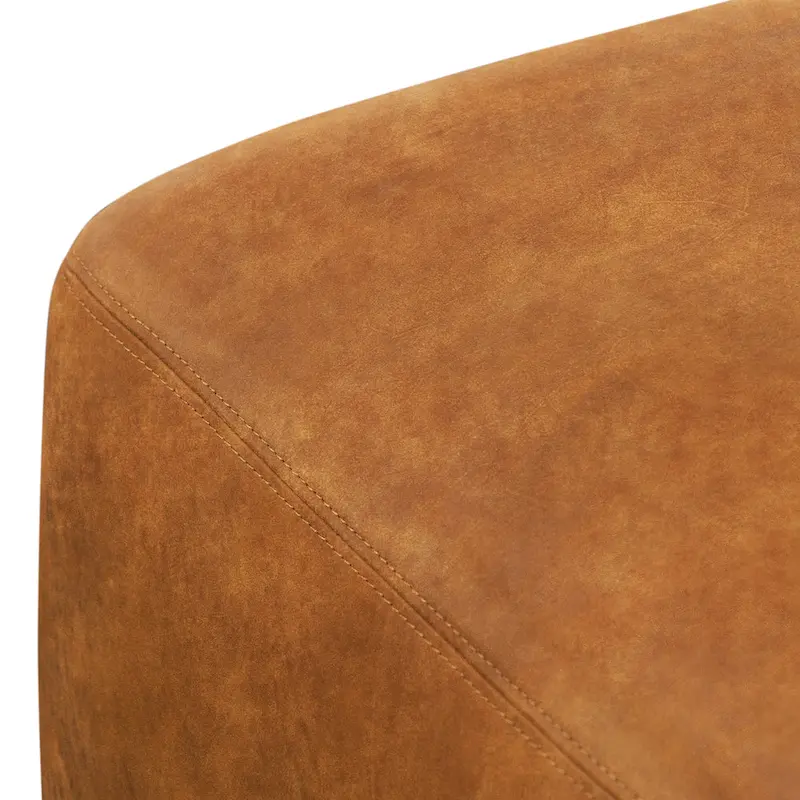Poly & Bark Denver Leather Ottoman - Full Grain Genuine Italian Leather