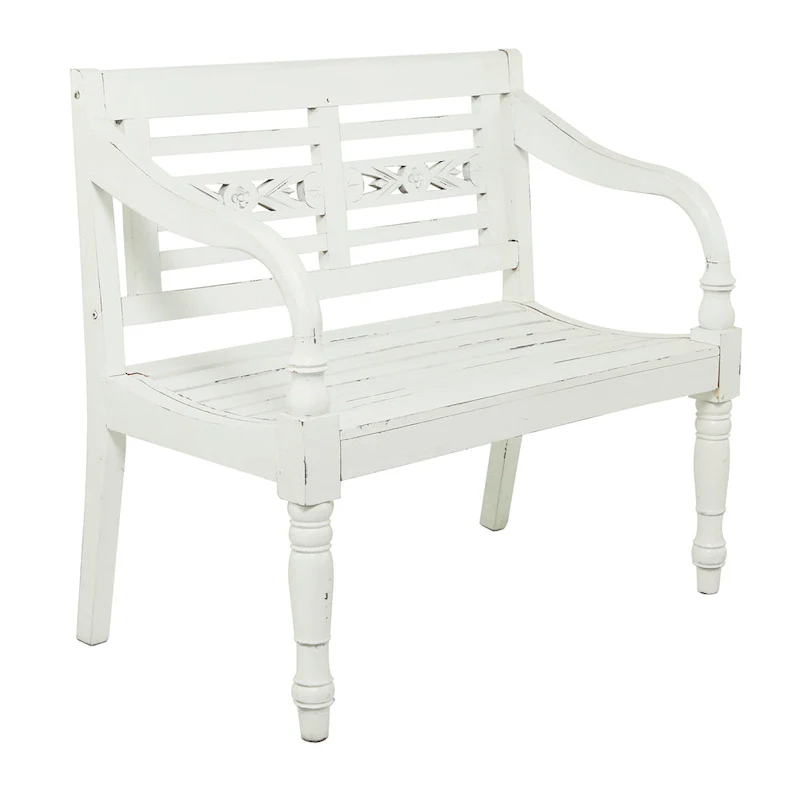 Wood Bench - White - 22Wx40Lx36H