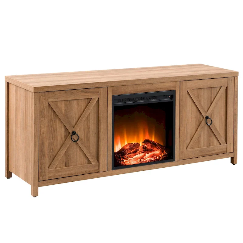 Granger 58  TV Stand with Log Fireplace Insert