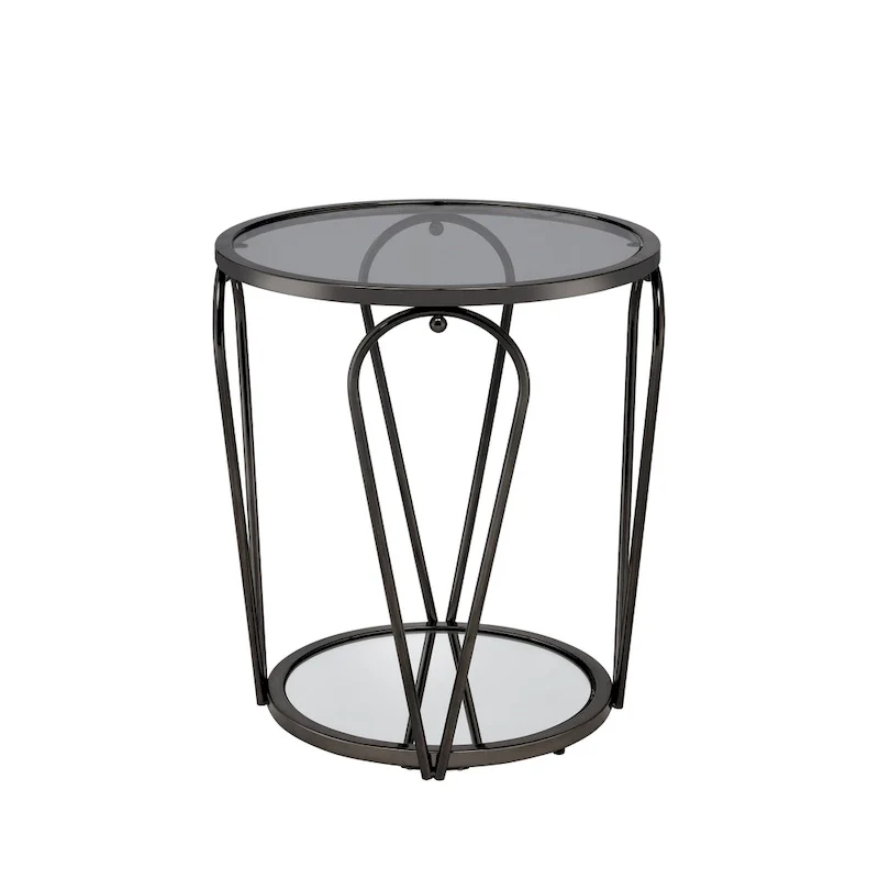 20-inch Glass Top 1-Shelf End Table