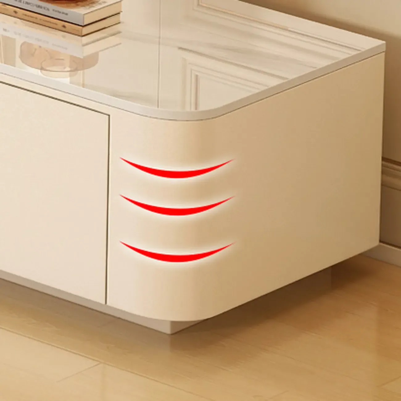 Modern Wooden TV Stand with Drawers and Cable Management