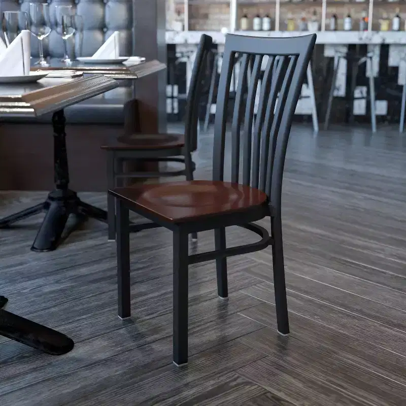 Flash Furniture Black School House Back Metal Restaurant Chair