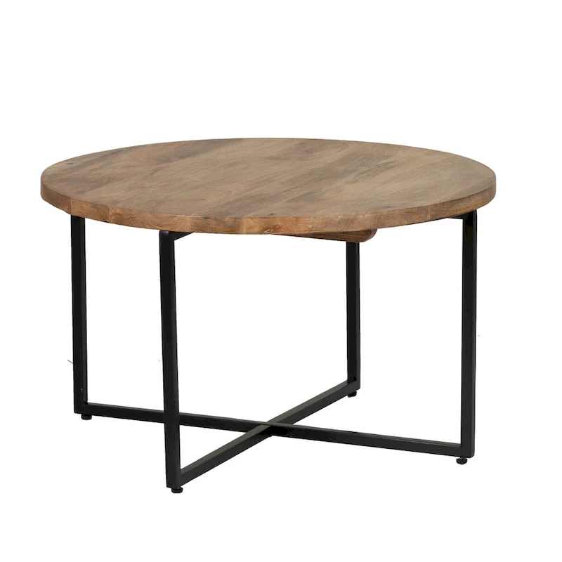 Tayla Natural Wood/Iron Coffee Table