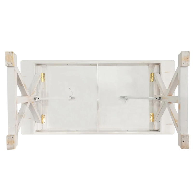 7' x 40 Rectangular Antique Rustic Solid Pine Folding Dining Table