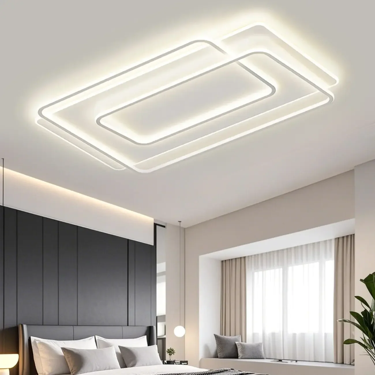 Modern LED Flush Ceiling Light with Third Gear Dimming