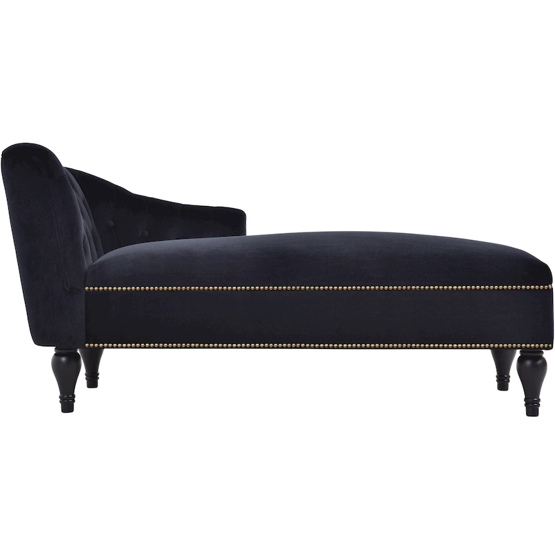 Button Tufted Velvet Chaise Lounge Chair