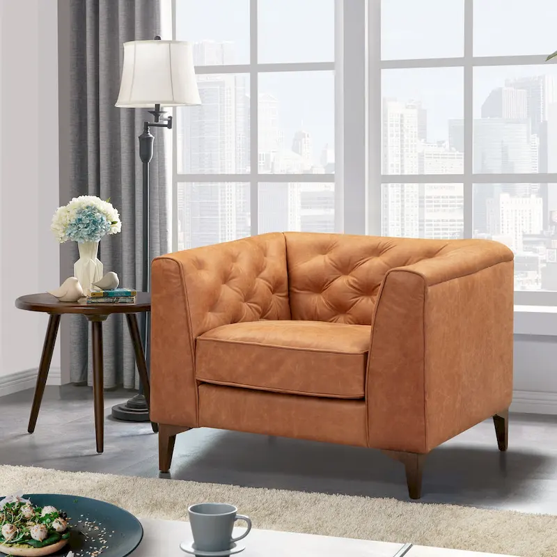 Poly & Bark Essex Lounge Chair - Full Grain Genuine Italian Leather