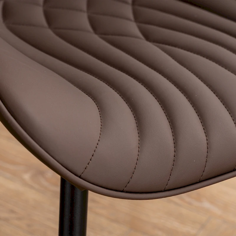 Modern Upholstered Leather Armless Dining Chairs Set of 2