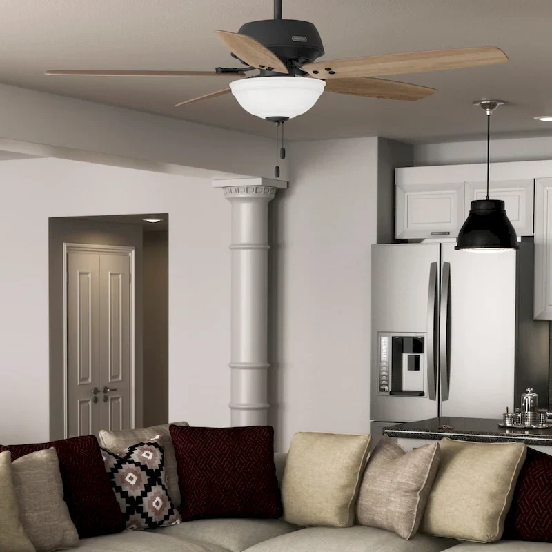 Hunter 60  Reveille Ceiling Fan with LED Light Kit and Pull Chain, Rustic, Transitional