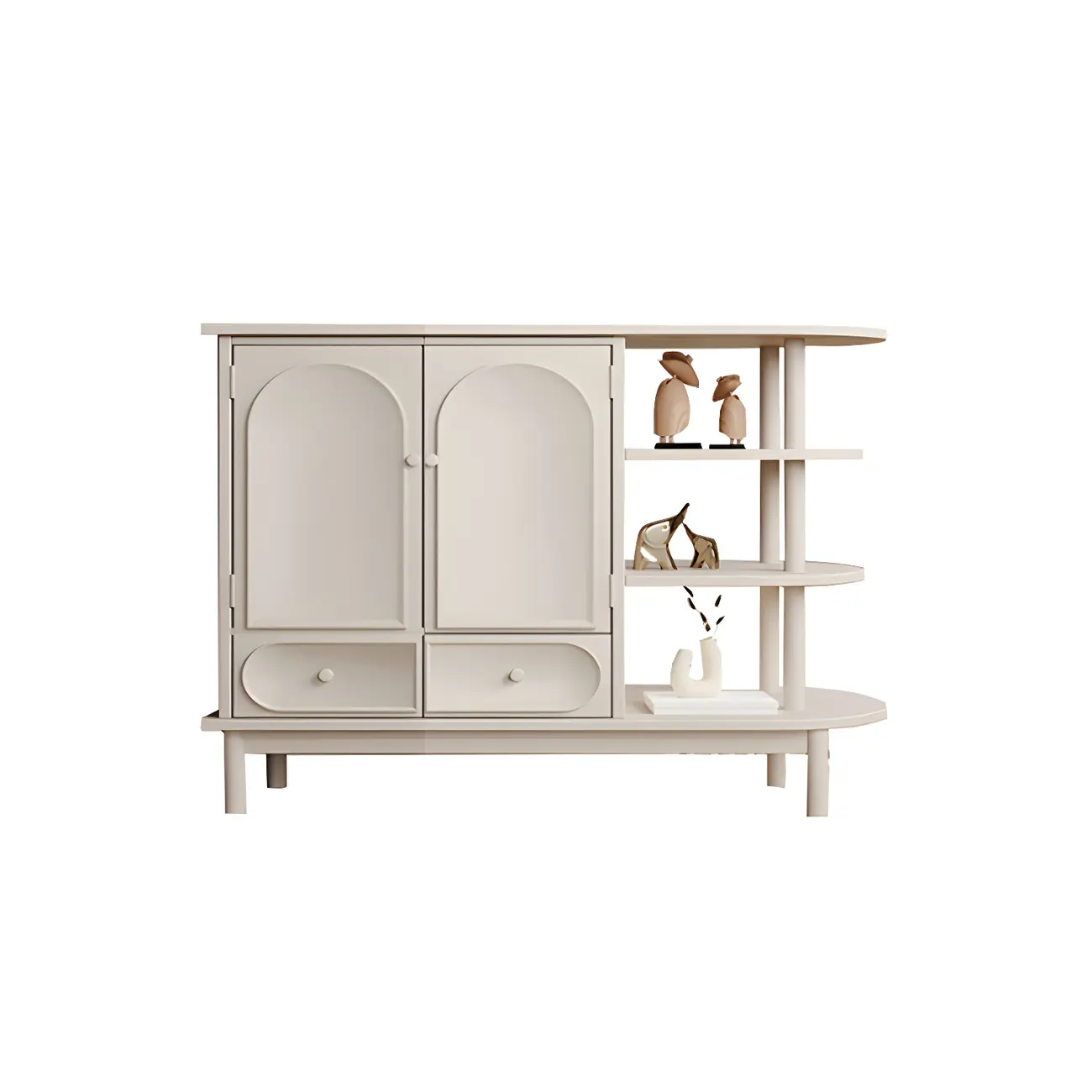 Modern White Wooden Multi-functional Utility Living Room Cabinet