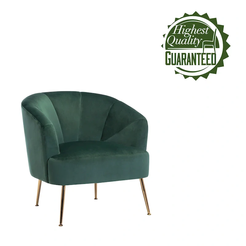 Tufted Velvet Accent Chair with Chrome Legs