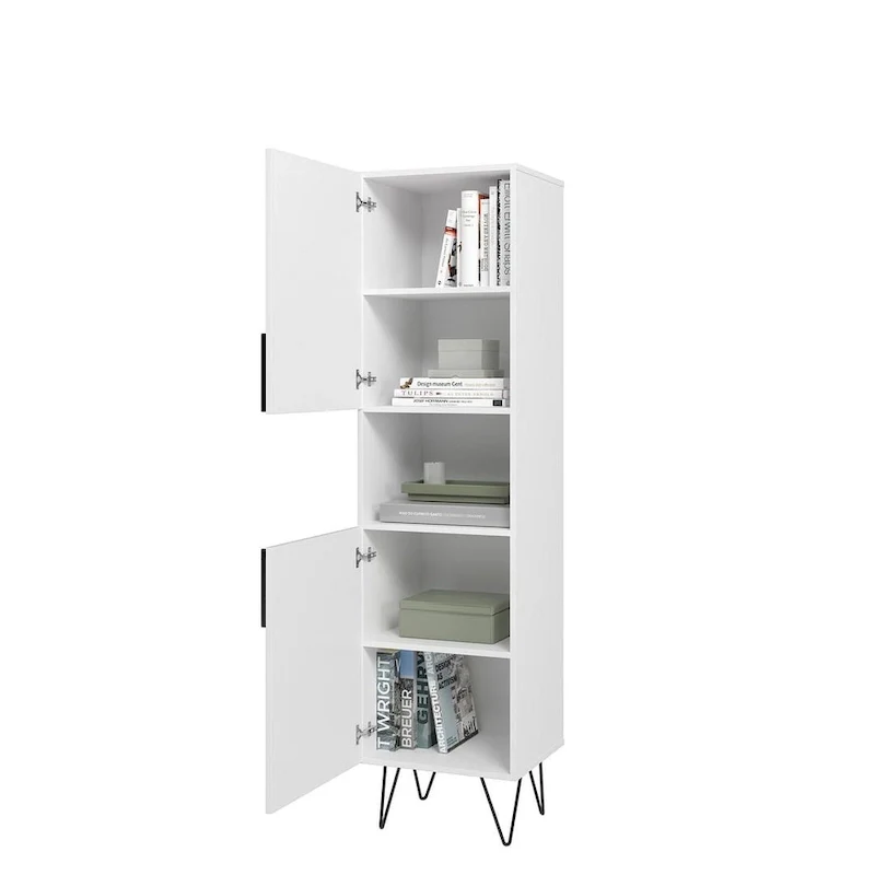 Beekman 17.51 Narrow Bookcase Cabinet with 5 Shelves