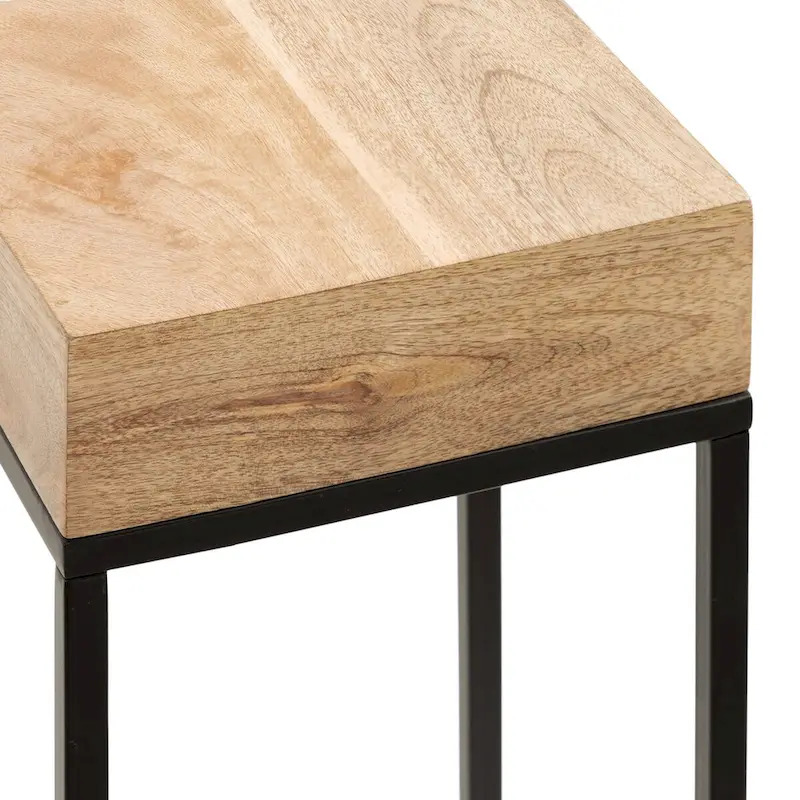 Wood and Metal Drink Table - 8x8x23