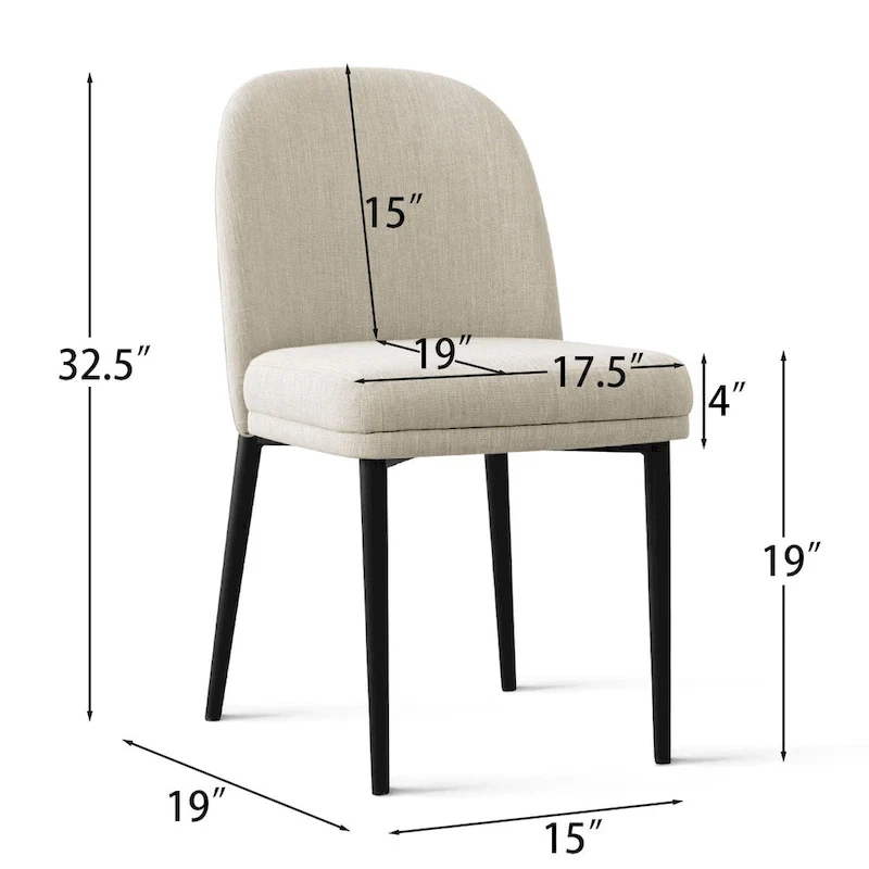 Linen Upholstered Dining Chair(Set of 2)