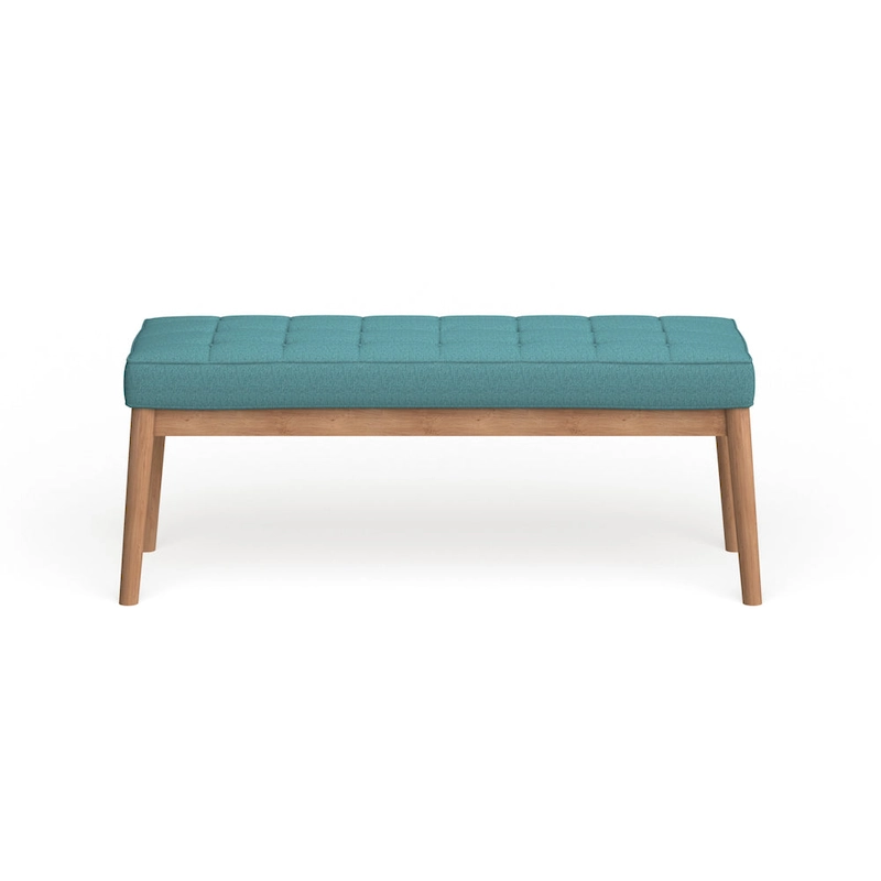 Saxon Mid-century Tufted Fabric Ottoman Bench by Christopher Knight Home - 43.00 L x 15.75 W x 17.00 H