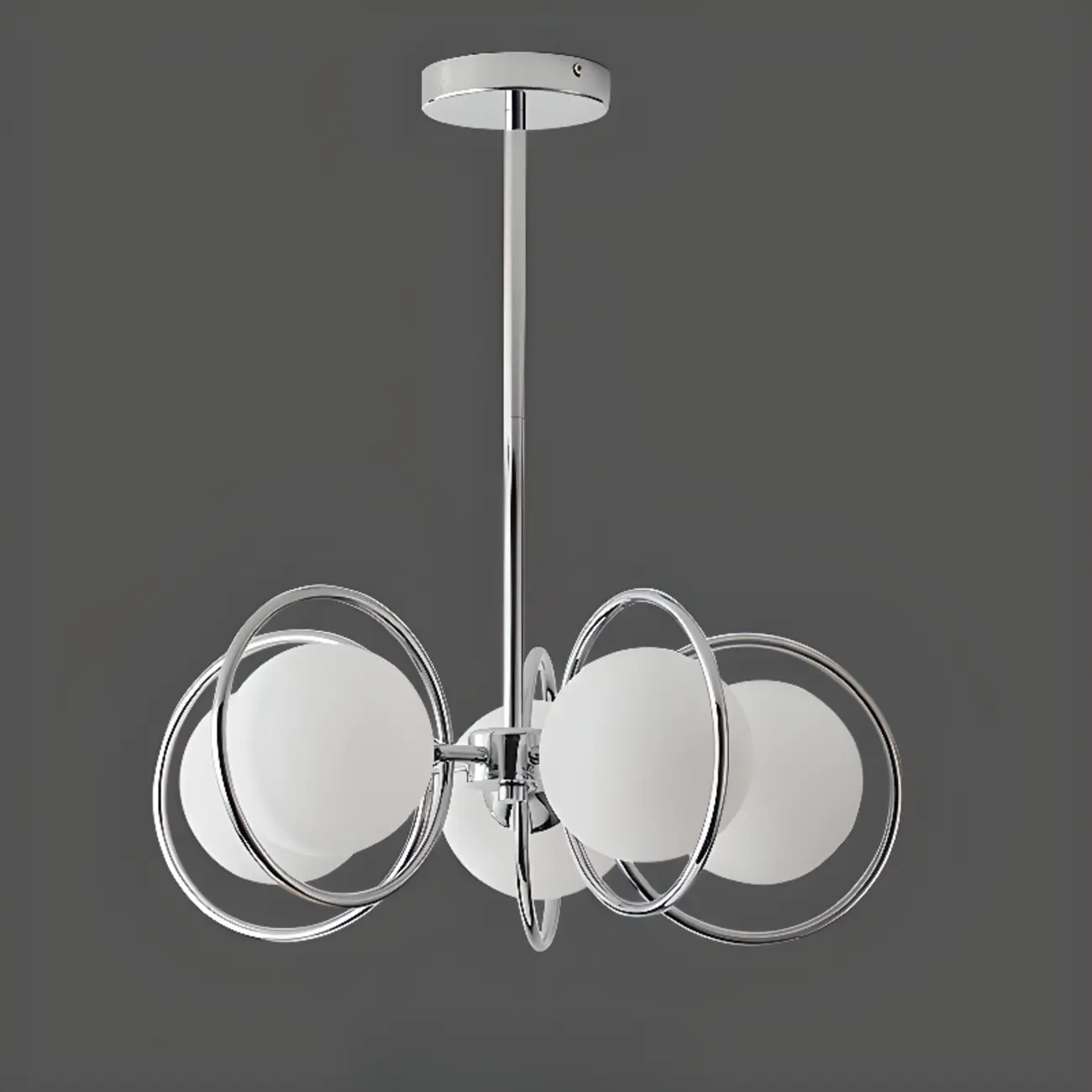 Modern LED Globe Chandelier with Circular Glass Design