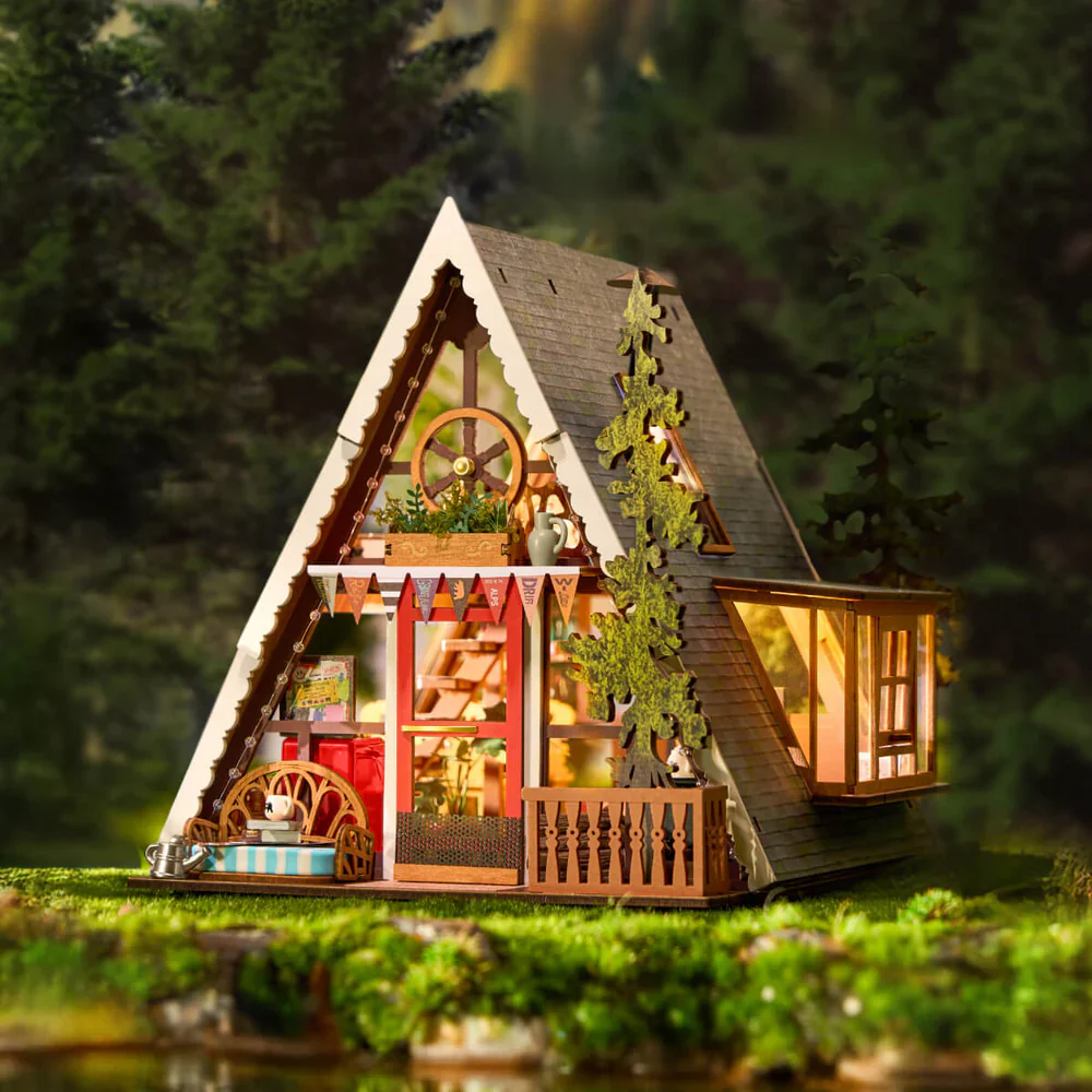 Robotime Rolife A-Frame Cabin DIY Miniature House DG181