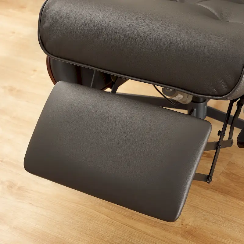 Art Leon Mid-century Modern Genuine Leather Lounge Chair Recliner