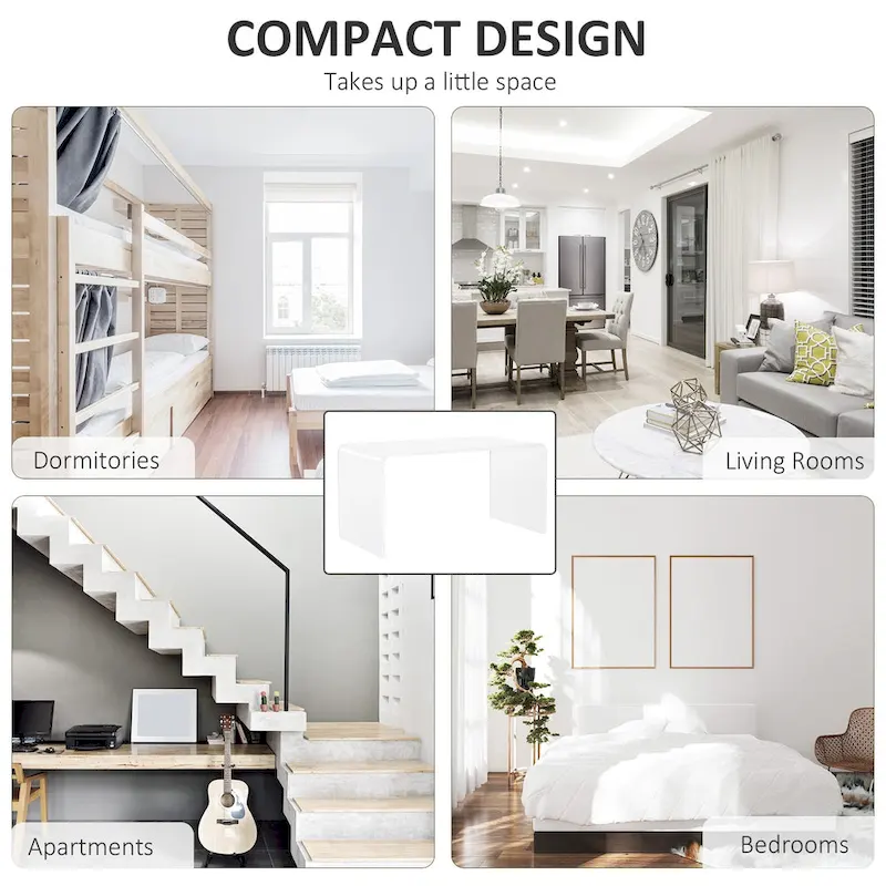 HomCom 32 Long Rectangle All Acrylic 20mm Thick Waterfall Coffee Table, Clear