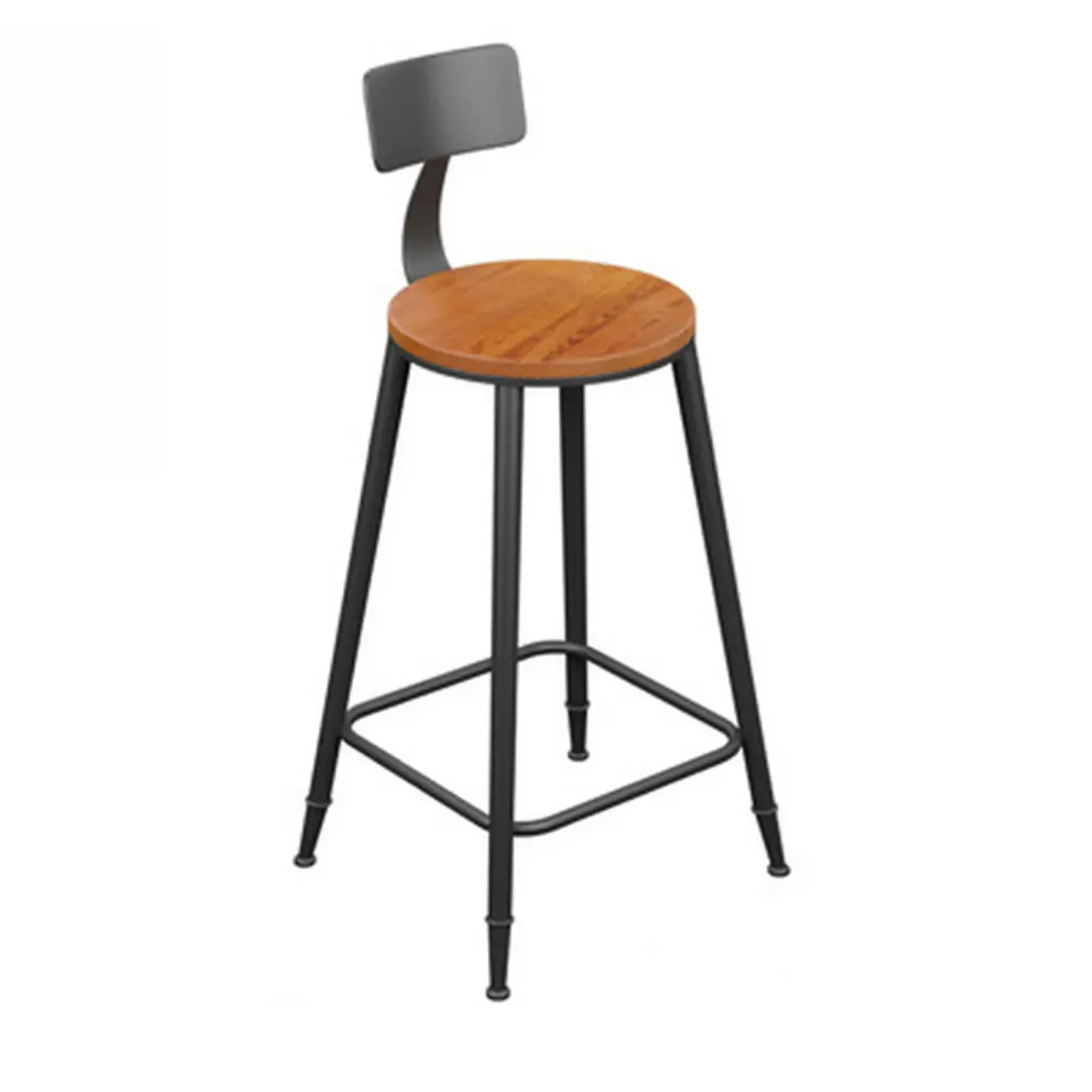 Industrial Wood Bar Table Set with Black Metal Base