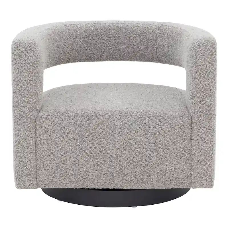 Upholstered Swivel Chair with Cut-Out Back