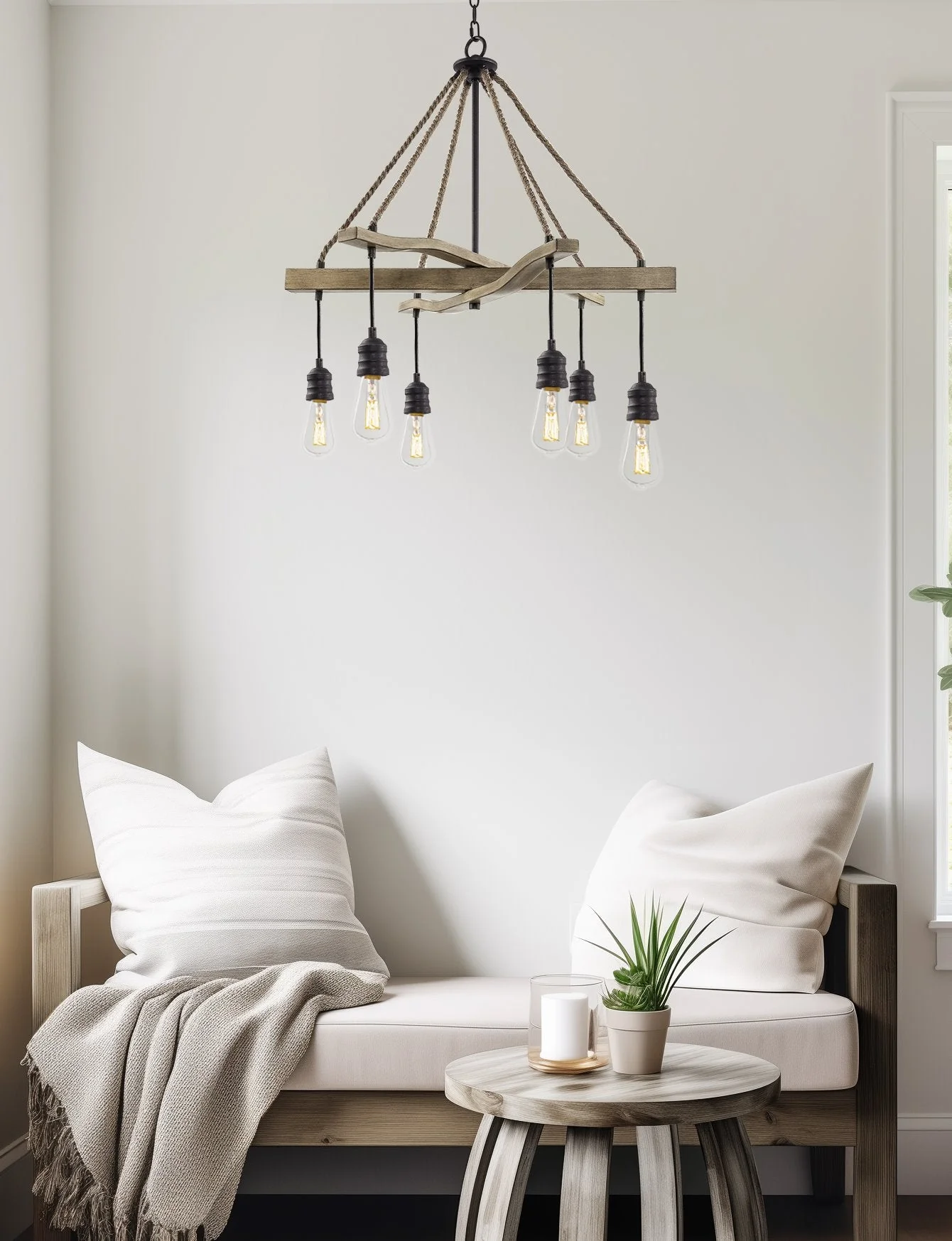 Marlo 28 6-Light Farmhouse Pendant Chandelier