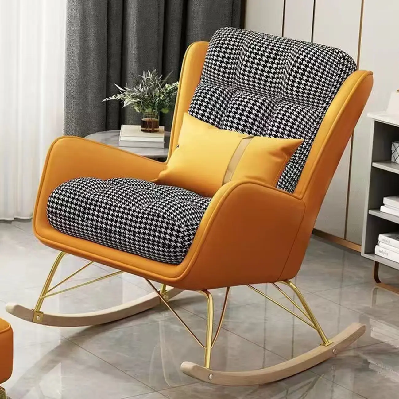 Modern Upholstered Rocking Chair with Optional Ottoman