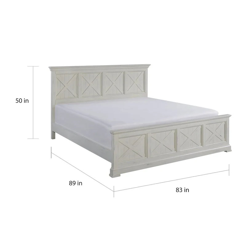 The Gray Barn 3-Piece Riverbone X-detail King Bed, Nightstand, and Chest Set