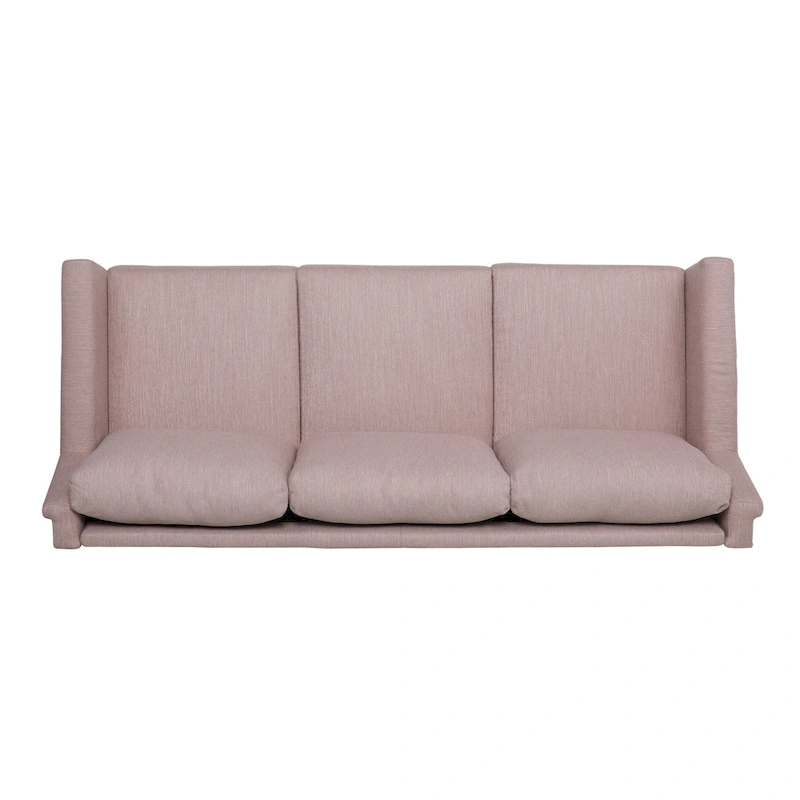Light Pink 76.5 Modern 3-Seater Sofa with Birch Legs and Plush Seating