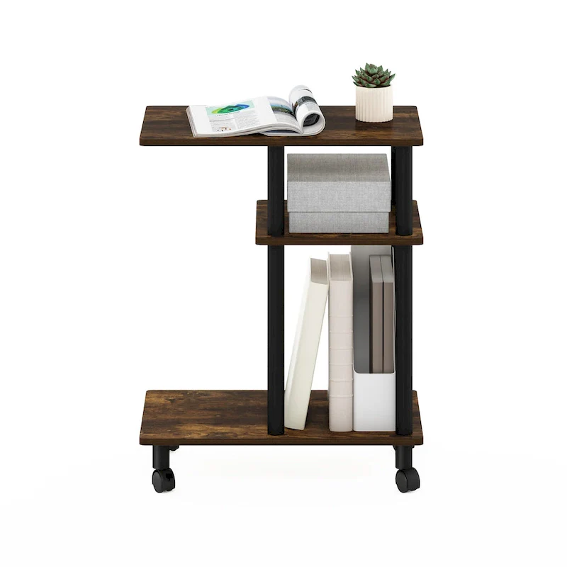 Turn-N-Tube U Shape Sofa Side Table with Casters