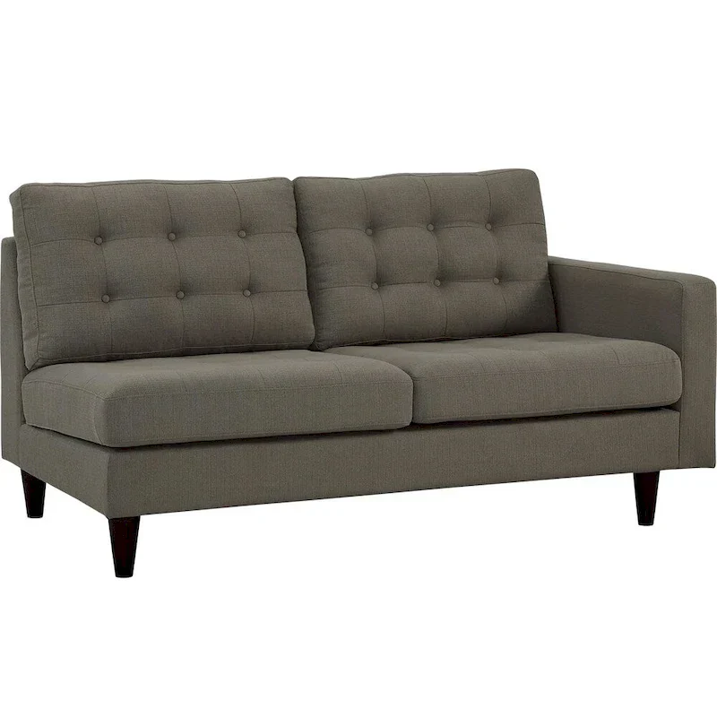 2 Piece Upholstered Fabric Left Facing Bumper Sectional