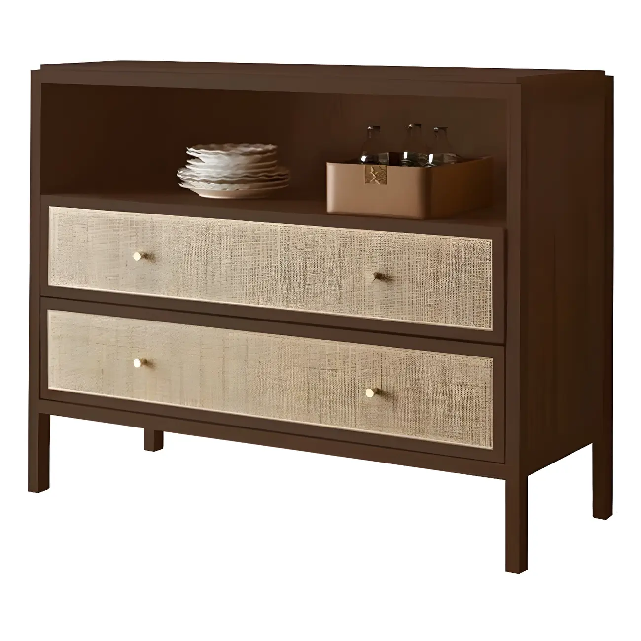 Tropical Natural Wooden Bachelor Chests with Drawers