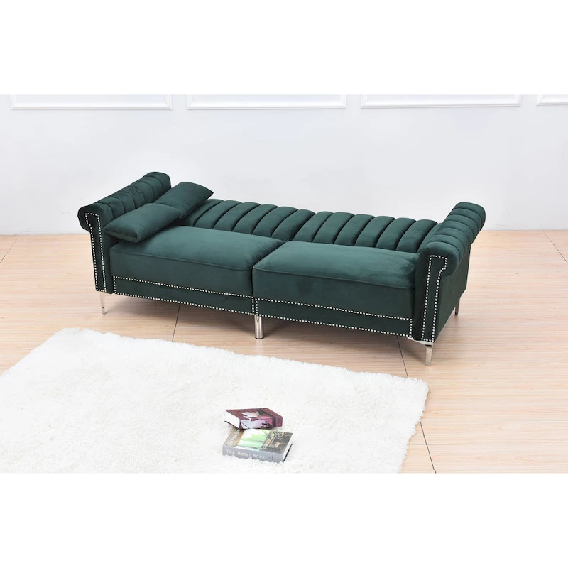 Legend Furniture Covertible Velvet Sofa Bed Sleeper