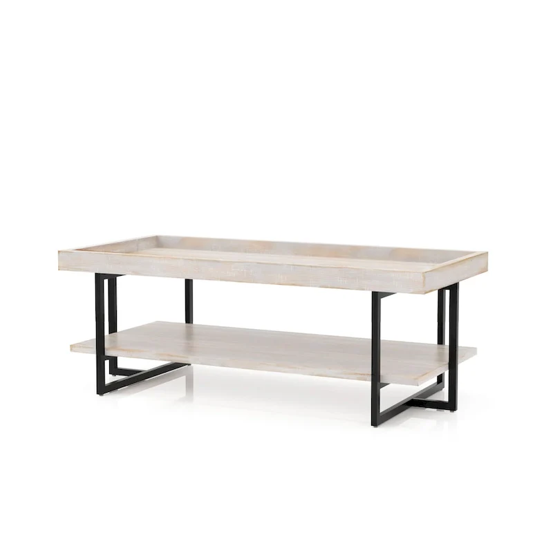 Damara Transitional 47-inch Metal 1-Shelf Coffee Table by Furniture of America