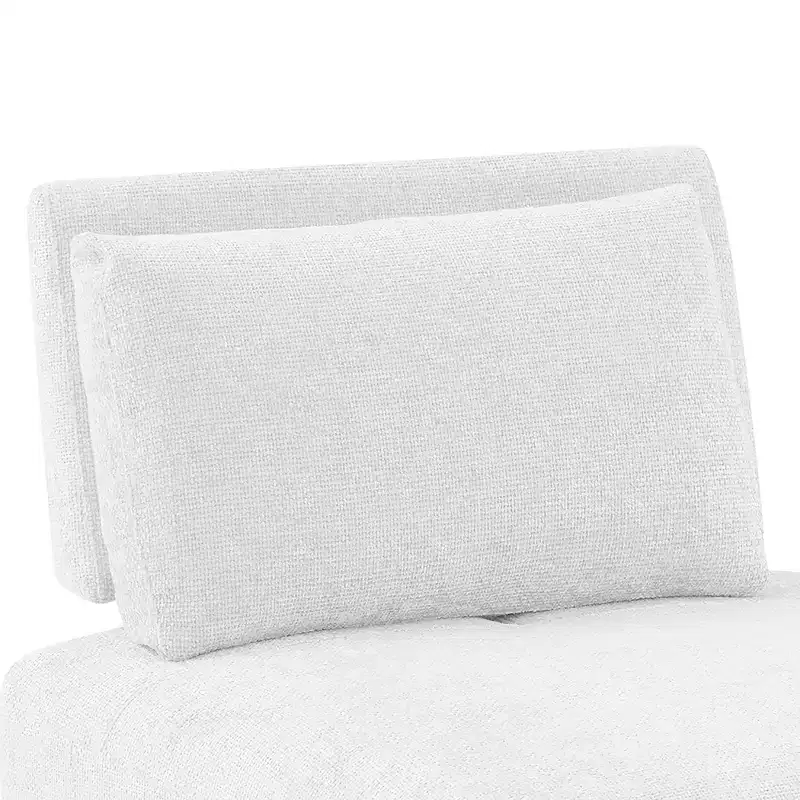 HOMES: Inside + Out Povoa Modern Modular Armless Chair Chenille with Extendable Backrest White