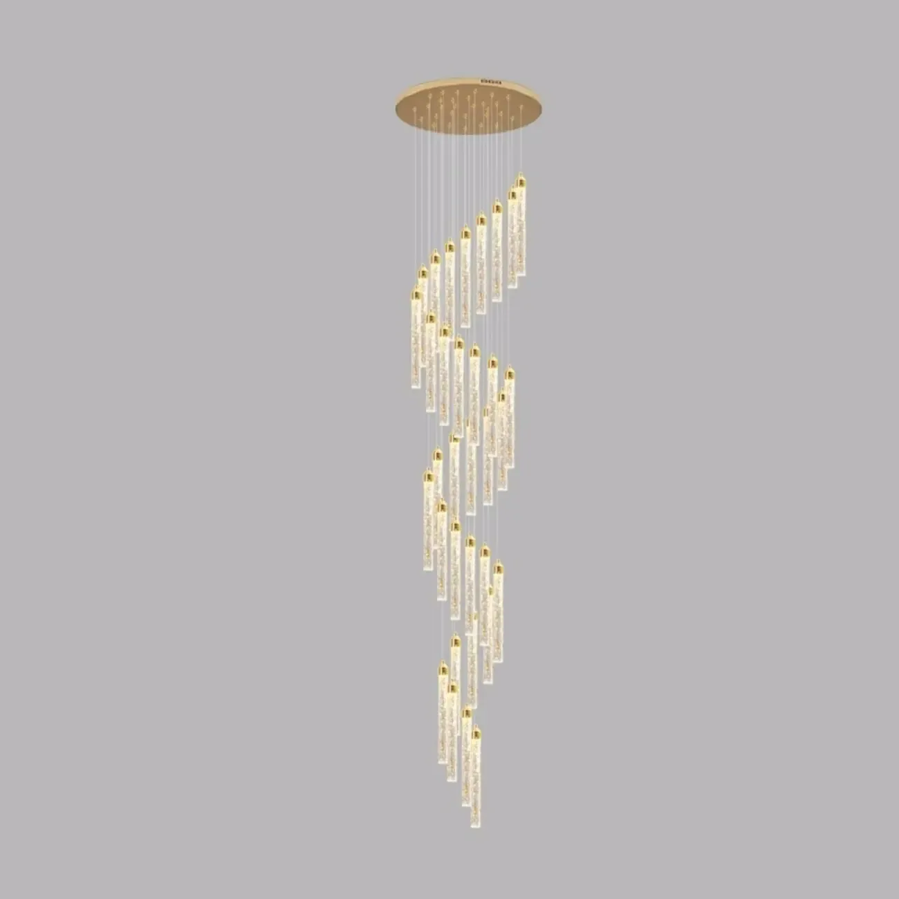 Modern Spiral Crystal Gold LED Chandelier Pendant Light
