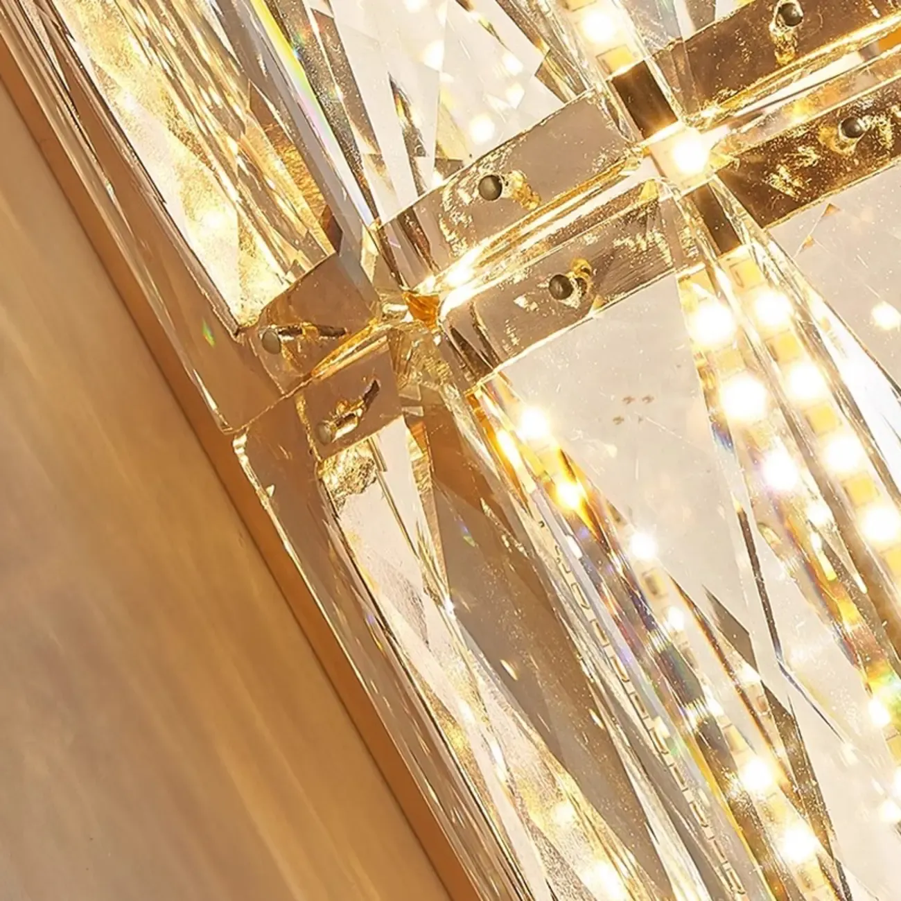 Direct-wired Steel Wall Sconce with Crystal Shade