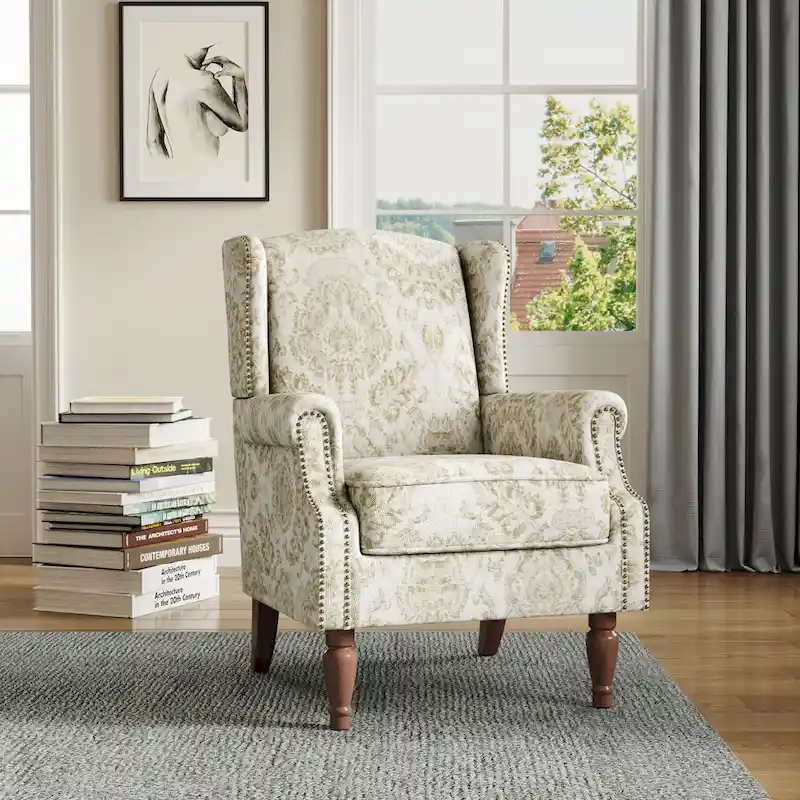 Upholstered Accent Chair Nailhead Trim Arm Chair