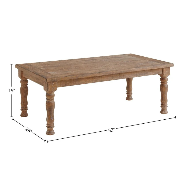 Highland Turned Leg Coffee Table, 52x28