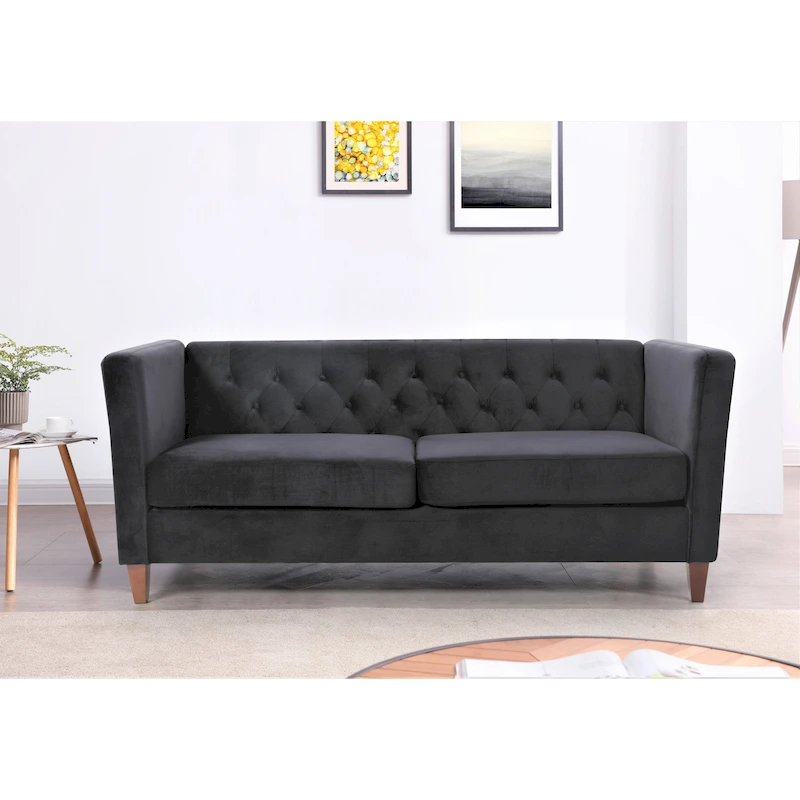 Lisette 73.3 Velvet Square Arm Sofa