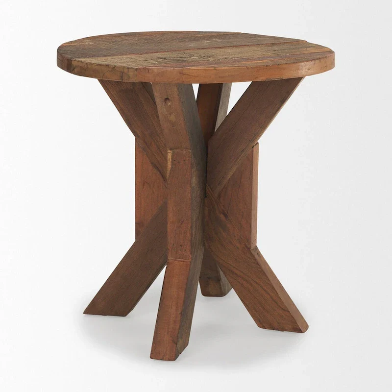 Reclaimed Brown Wooden End Table - 25.8L x 25.8W x 26.0H
