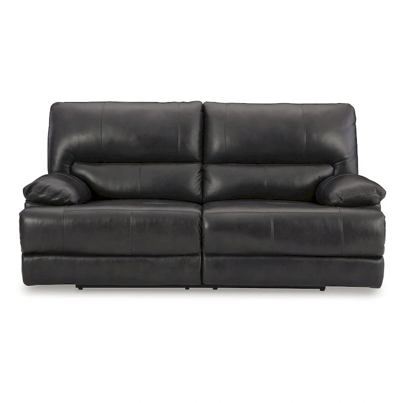 Signature Design by Ashley Mountainous Black Power Reclining Sofa - 85W x 42D x 42H