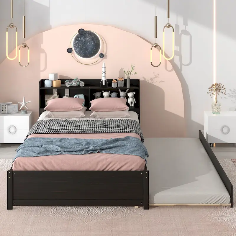 Full Bed with Trundle Bookcase