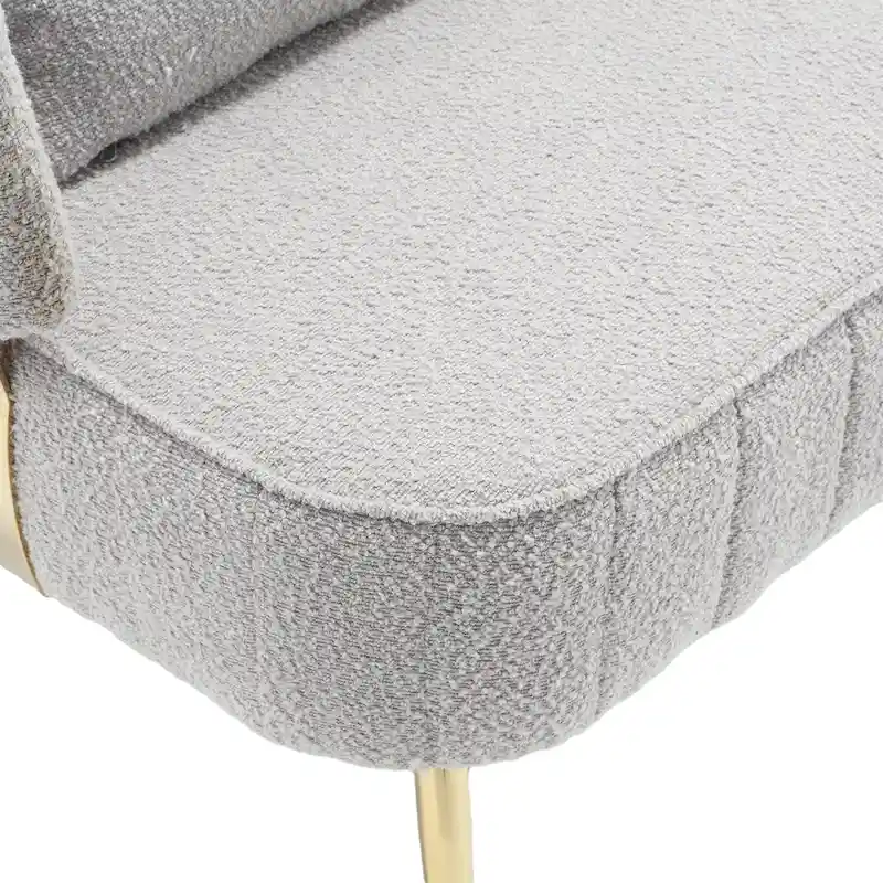 Modern Upholstered Armsofa Tufted Sofa with Metal Frame